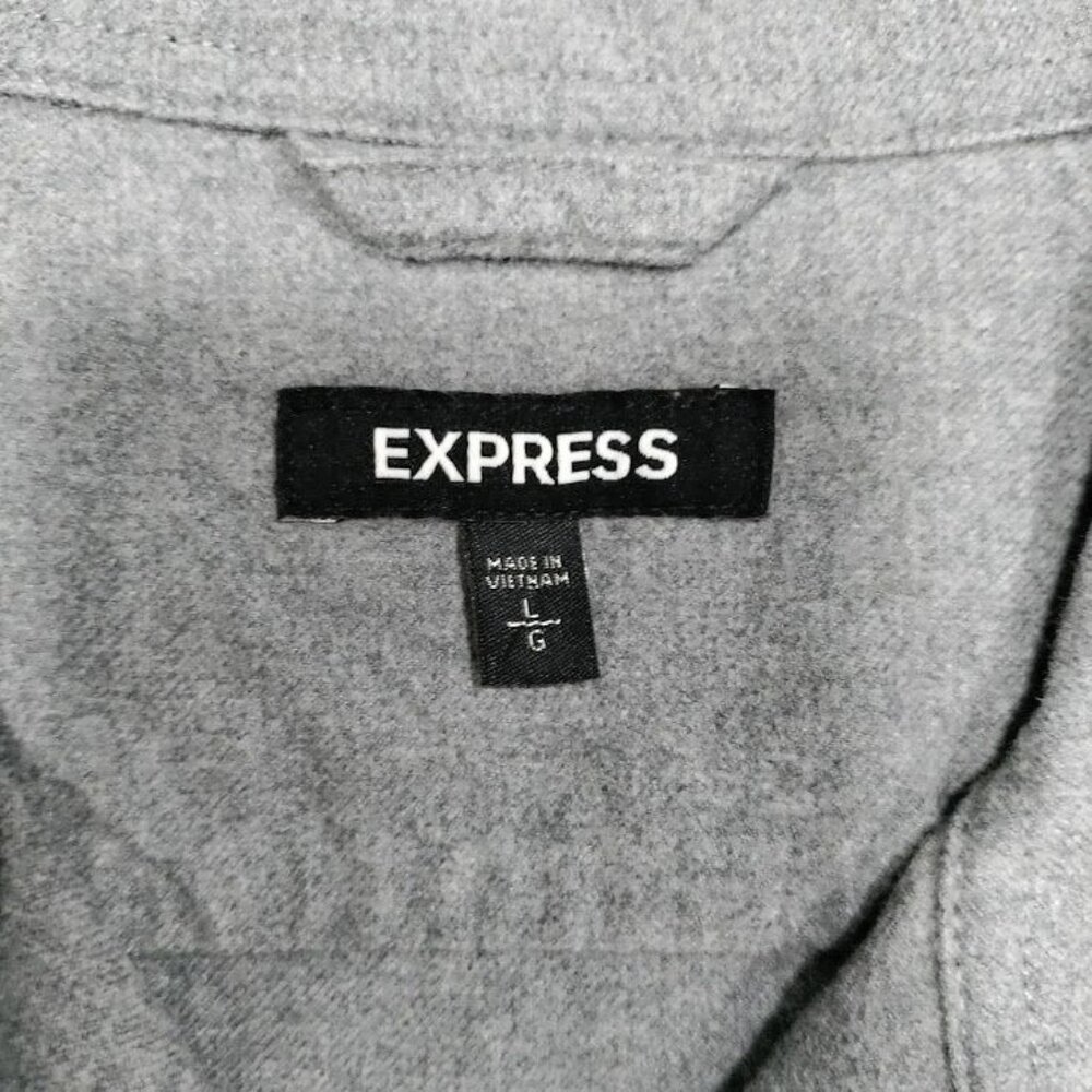 Express 100% Cotton Long Sleeve Full Zip Chore Coat Jacket Gray Men's Size Large - Picture 4 of 12